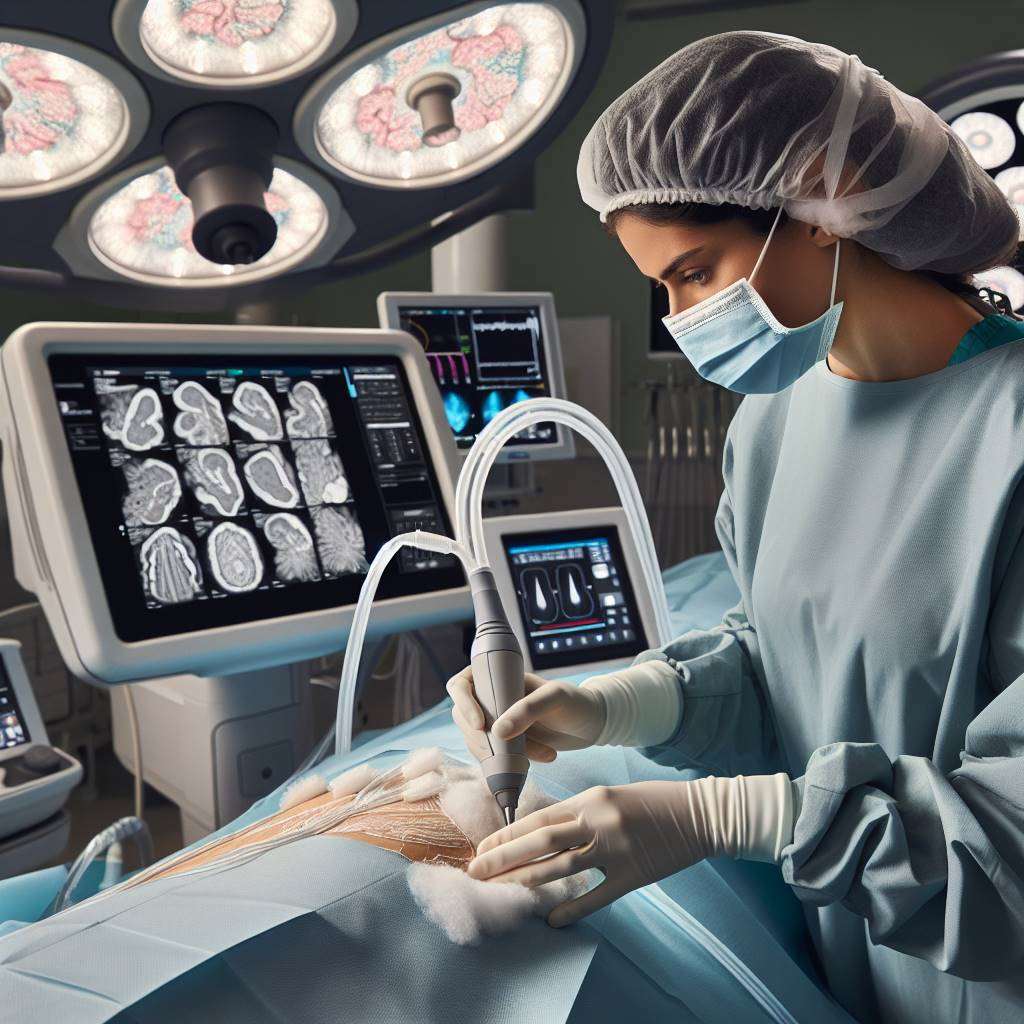 Medical professional performing RFA procedure with imaging guidance