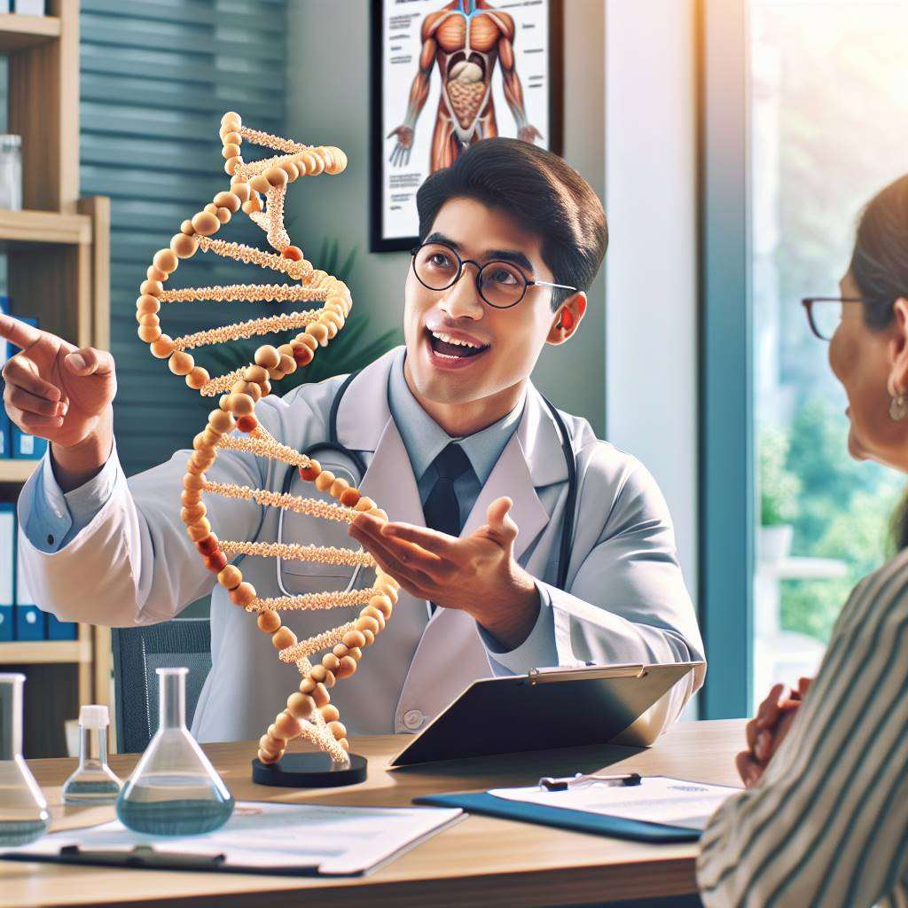 Medical professional explaining epigenetic therapy to a patient