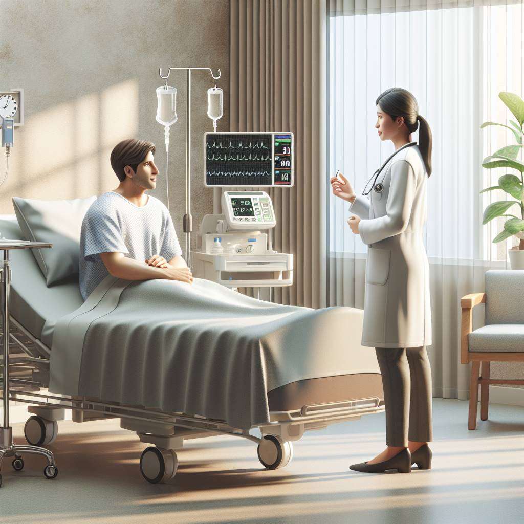 Doctor consulting patient during post-treatment recovery