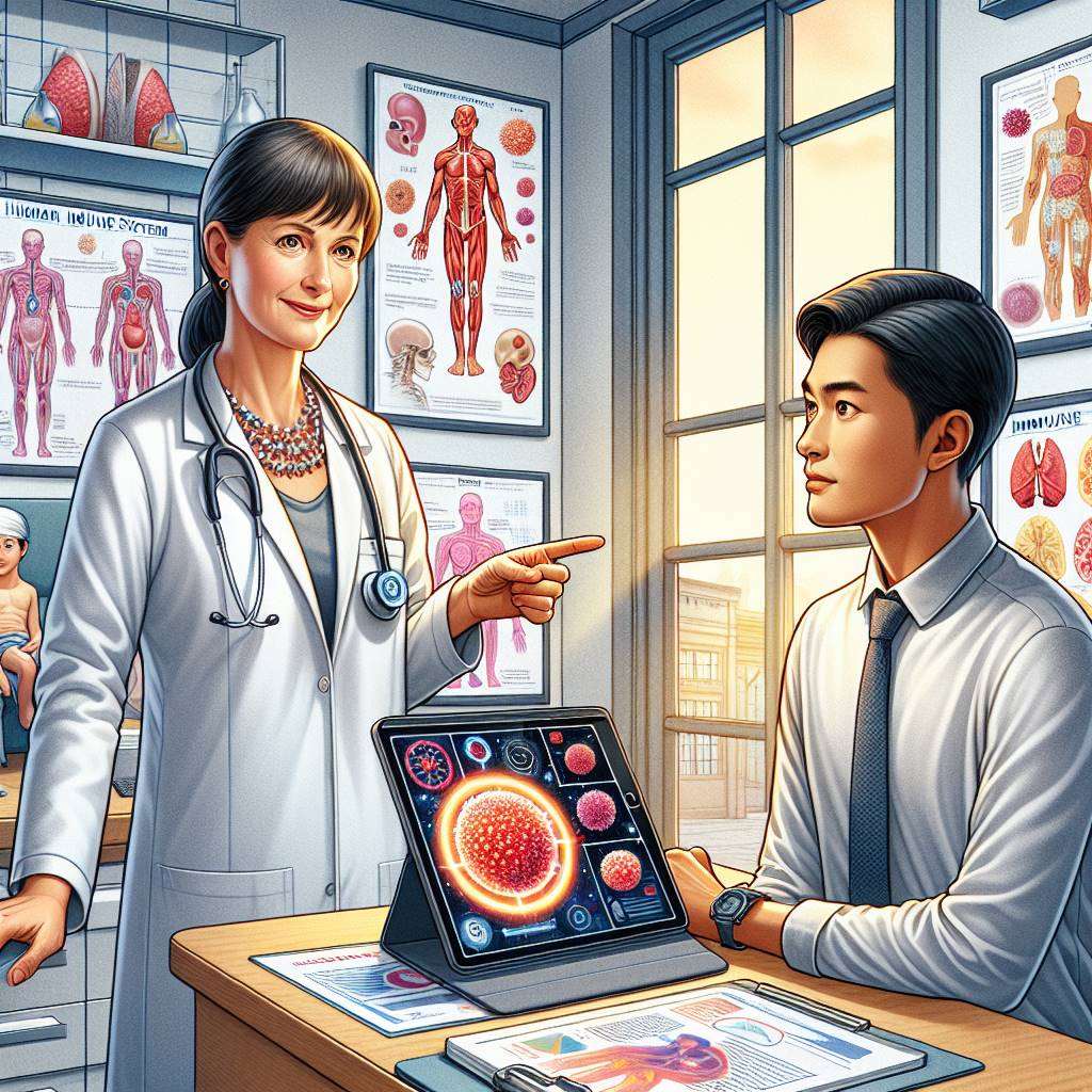 Doctor explaining immunotherapy benefits to patient