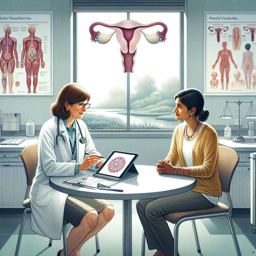 Doctor explaining ovarian cancer treatment options to patient