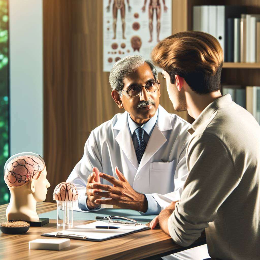Doctor consulting patient about hair transplant options