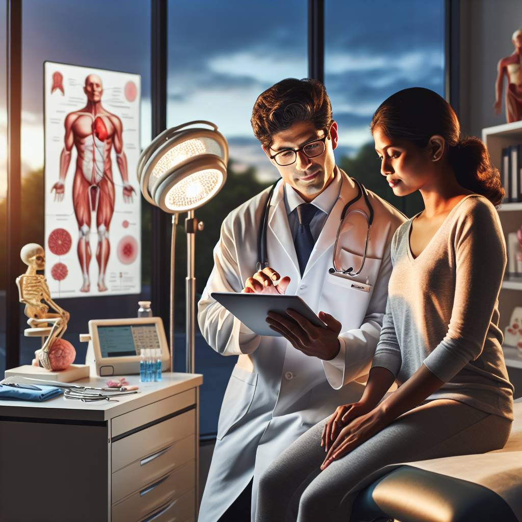 Doctor explaining Lu-177 PSMA therapy to a patient