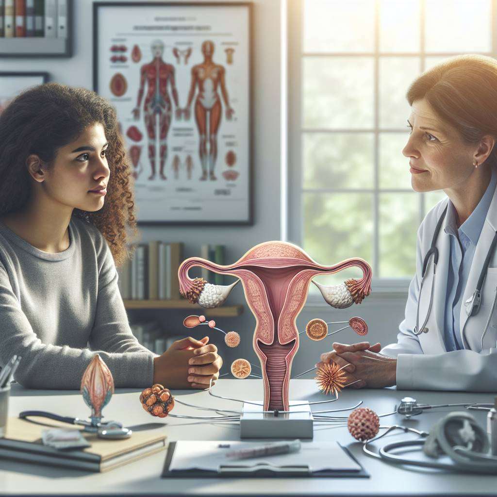Doctor explaining cervical cancer treatment options to a patient
