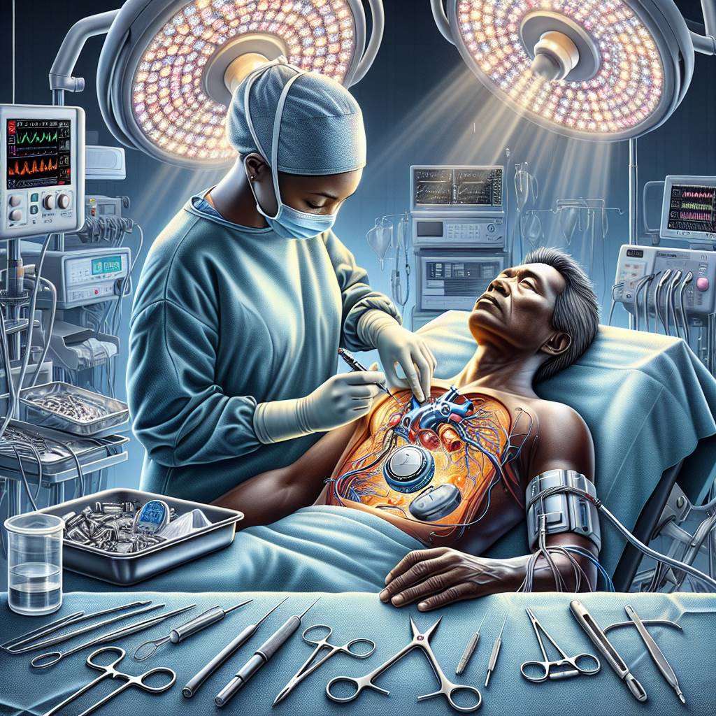 Surgeon inserting pacemaker under patient’s skin