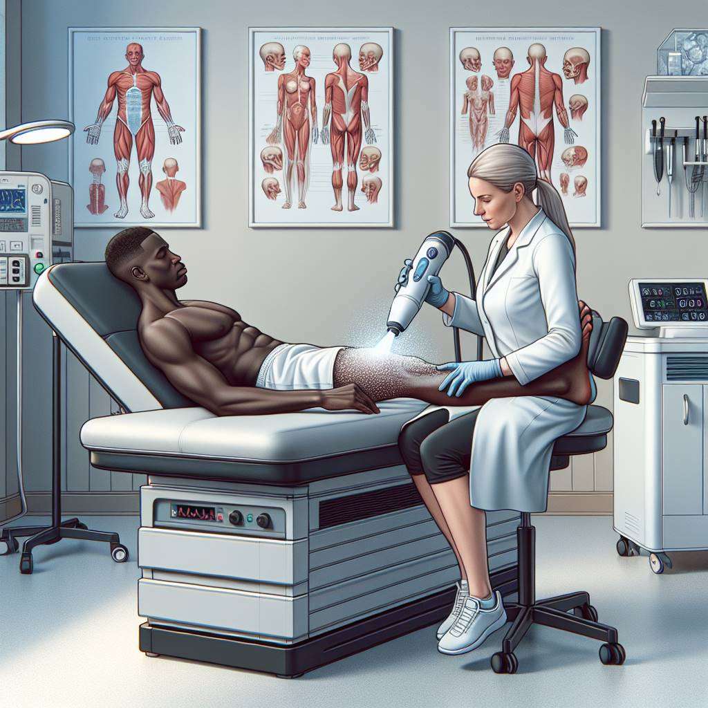 Professional administering cryotherapy in a clinical setting