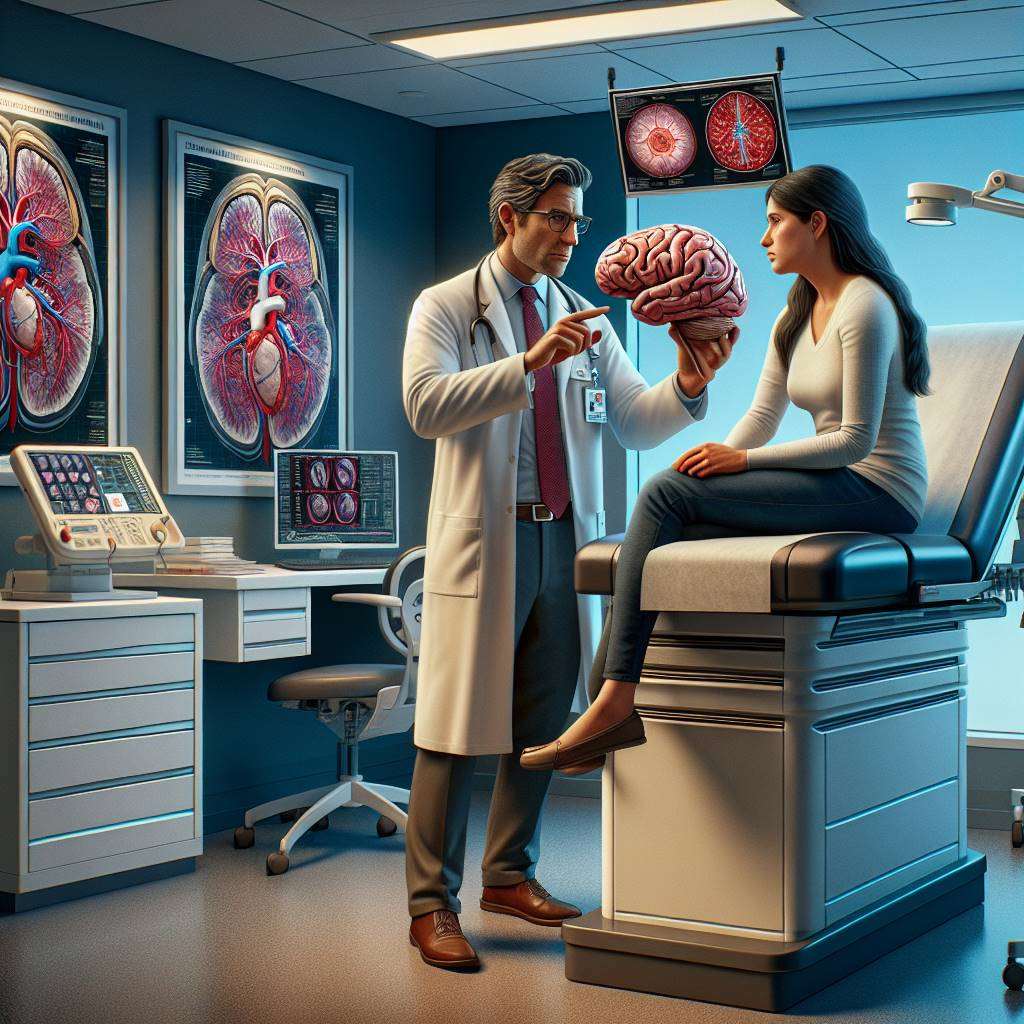 Doctor discussing aneurysm surgery options with patient