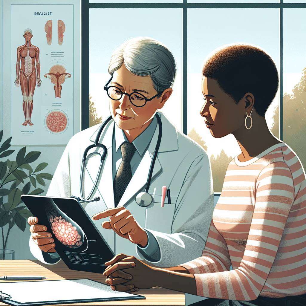 Doctor explaining breast cancer treatment plan to patient
